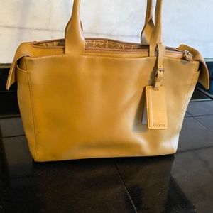Lamarthe Beige Yellow Shoulder Bag (MADE IN ITALY)